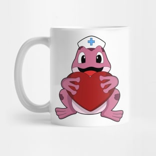 Frog as Nurse with Heart Mug